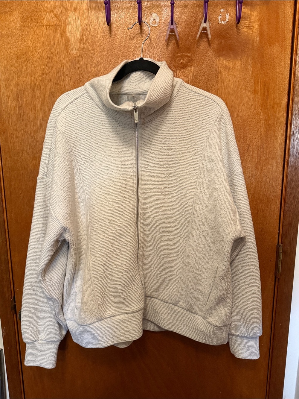 Calia - Light Cream Full-Zip Knit Jacket - Women
